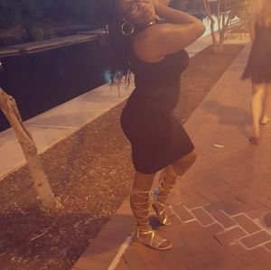 Gold gladiator sandals